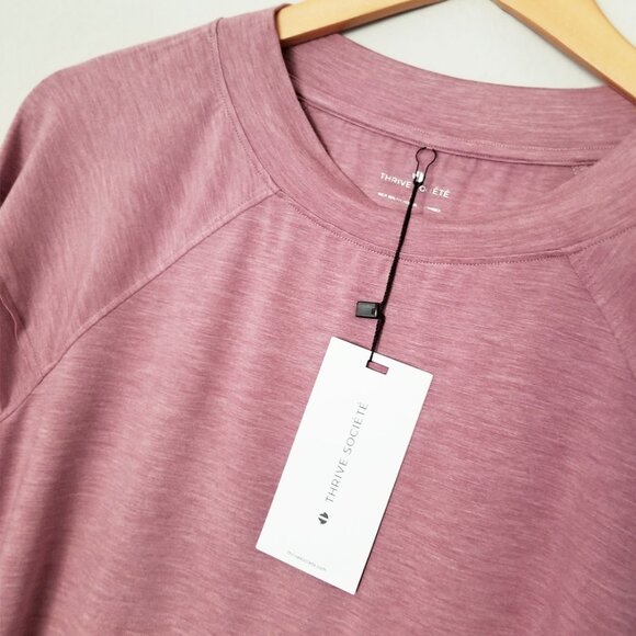 NEW Thrive Societe Long Sleeve Modal Jersey Pullover Top Rose Pink Size S $72 - Picture 5 of 14